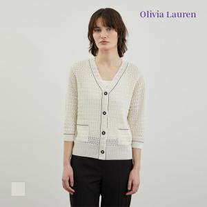 [올리비아로렌] 크로셰 브이넥 가디건_VOCBC4M3321
