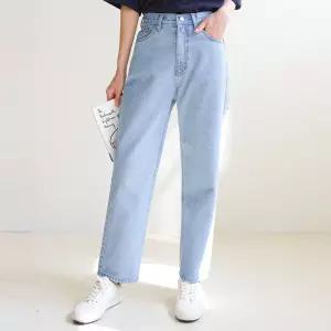 여성 봄 가을 빅사이즈 배기핏 보이핏 밴딩 데님 청바지 캐주얼