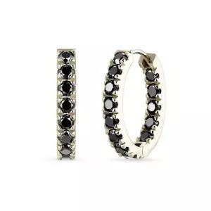 14k 엣지 블랙 다이아몬드 테니스 링귀걸이_소