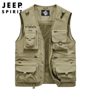JEEP SPIRIT 조끼 낚시복 남성 여름 멀티포켓 민소매 조끼  M-6XL