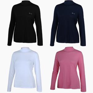 여름 여성 긴팔 쿨티셔츠 베이스 반목 티셔츠 냉감 목티 쿨티 야외 단체 골프