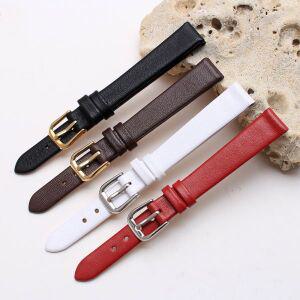 시계 밴드 호환 스트랩 시계줄 6mm 8mm 10mm 12mm 블랙 소형 손목 품질 가죽 울트라 얇은 여성