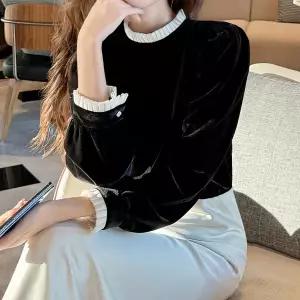 클라셰 (77까지)엘리럭셔리벨벳블라우스_B5F0022