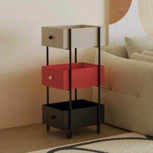 3단 카트 귀여운 회전트롤리 선반 돼지 틈새 예쁜바퀴 유니크 보비트롤리 주방