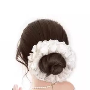 청순한 로우번 똥머리 헤어피스 세트 곱창밴드 셀프웨딩 네추럴룩 올림머리 10초 완성 (WFK2LG8)