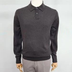 [파렌하이트]캐시미어 카라 긴팔 니트 브라운멜란지_U13FL