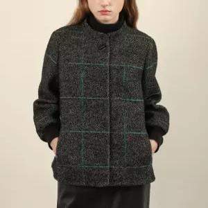 올리비아로렌 / 헤링본 체크 자켓 VOCFU4W9221 / 애플아울렛 ( 블랙 )