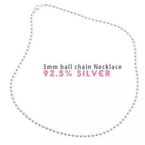 (실버) 3mm 볼 목걸이