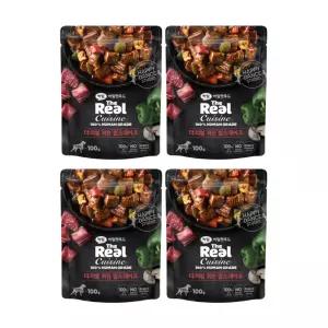 더리얼 퀴진 찹스테이크 전연령 강아지 간식 100g x 4개