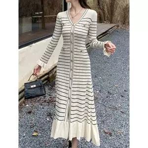 [클라쎄]클라셰 스트라이프골지프릴원피스_B5W0186