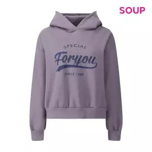 [롯데백화점]SOUP 캐주얼 레터링 프린팅 기모 후드 티셔츠 (S5ALT06)