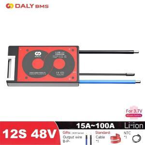 12S BMS 리튬 이온 배터리 팩 48V 15A 20A 40A 60A 100A 밸런스 보드 NTC 센서 18650 전자 자전거 스쿠터