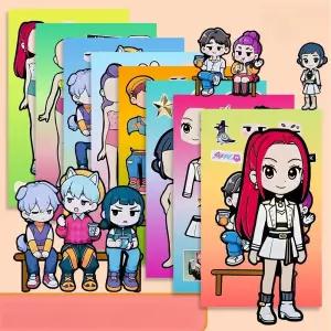 케이팝 데몬헌터스 스티커 얼굴 DIY 아이돌 어린이 KPOP 의상 다이어리 진우 캐릭터 다