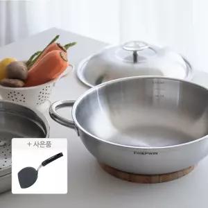 [사은품]쉐프윈 통5중 316 파티웍 3종세트(웍+스티머+뚜껑)28cm