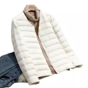 빅사이즈 경량 여성 패딩 자켓 점퍼 누빔퀼팅 라이트 가벼운 면충전 화이트 5XL