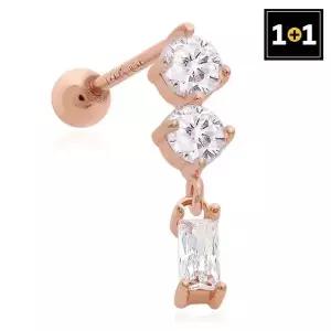 [하프클럽/]14K 골드필드 트리플 러브 피어싱 (한쪽판매) 1 1