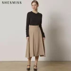 SHESMISS)] 리치 볼륨 언발란스 플레어 스커트 택가격 168000원)