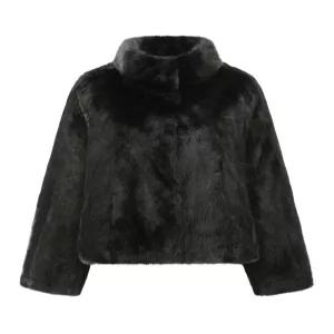 Elfee 풀스킨 휘메일 밍크 케이프 자켓 (E9W3EJ16)