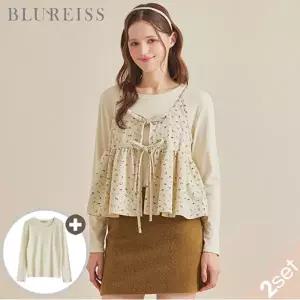 [블루레이스] [2SET]플라워 뷔스티에+티셔츠_B5W1BL5101