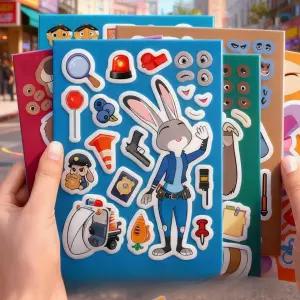 주토피아 스티커 꾸미기 방수 여우 게리 다이어리 휴대폰 동물 캐릭터 DIY 4종 세트