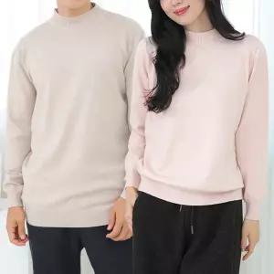 커플 베이직 반폴라 니트티 / 데일리 반목 겨울 니트 / 기본 목폴라 티셔츠