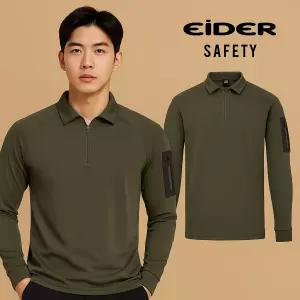 아이더 세이프티 남자 작업복 상의 등산복 티셔츠 긴팔 기능성 봄가을 겨울 집업 카라티 작업 회사 현장