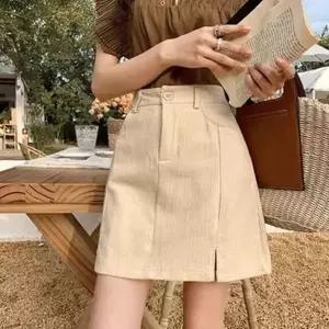 [하프클럽/]여성 3컬러 절개라인 A라인 코듀로이 골덴 미니스커트