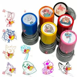 주토피아 캐릭터 스탬프 주디 닉 컬러도장 칭찬 휴대용 동물 도장놀이