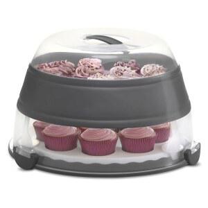 PrepWorks 접이식 컵케이크 캐리어 - 12컵 용량, 컵케이크와 머핀의 간편한 보관 및 운반을 위한 디자인