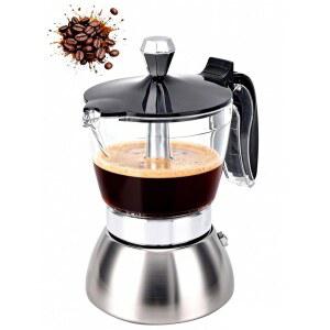 ZLXHDL 스테인리스 스틸 모카 포트 6.8온스 용량(에스프레소 4인분) 가정용 스토브탑 커피용 인덕션 호환 드립 프리 스파우트 내열 핸들