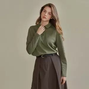라인드 여성 기모 카라 티셔츠 올리브그린WA25-TS403 1622741
