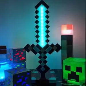 마인크래프트 다이아몬드검 장난감 발광 무드등 조명 어린이 선물용 놀이 소품