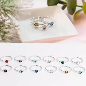 데일리 반지 레이어드 아쿠아마린 심플 탄생석 반지 여자 선물 주얼리 스와로브스키 다이아몬드 실버반지
