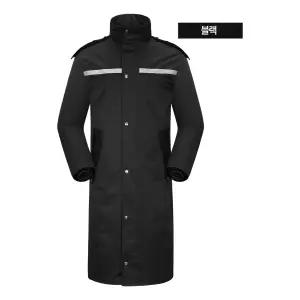 배달 우비 방수 방풍 비옷 남여공용 롱코트 블랙