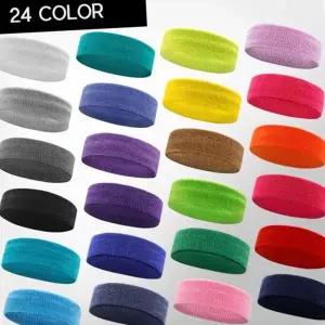 24컬러 머리밴드 손목보호대 운동 헤어밴드 땀흡수 헤어띠 남여공용