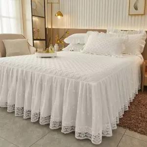레이스침대커버 스커트 라지킹 화이트 공주풍 리사