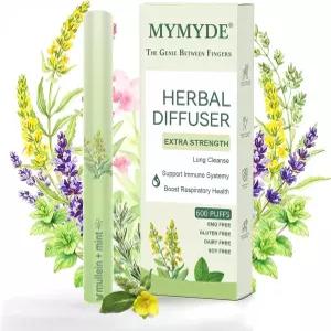 마이데 허브 디퓨저 펜 - 퓨어 브레스 식물 에센스 금연 보조제 폐 디톡스 포뮬러에는 이브닝 프림로즈