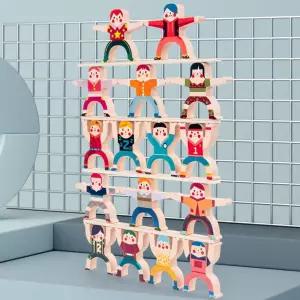 헤라클레스 젠가 원목 빌딩 균형 스트롱맨 게임 사람모양 나무 블록 쌓기