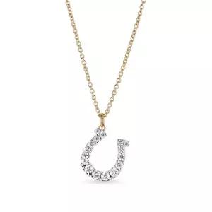 18k 블레스 랩 다이아몬드 말굽 목걸이