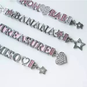 이니셜 큐빅 알파벳 가죽 키링 커스텀 주문제작 가능 블링블링 이름 네임 가방 열쇠 고리