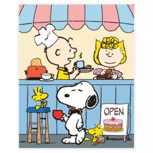 DIY 피너츠 스누피 CAFE 40X50 캔버스 그림그리기 페인팅