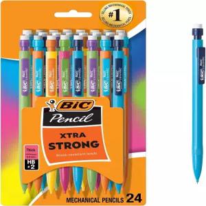 지우개 두꺼운 점(0.9mm) 24개 학교 또는 사무용품용 BIC Xtra 강력한 샤프펜슬