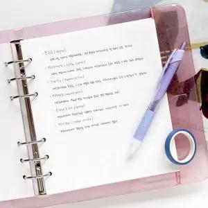 A6 WIDE 6공 - 컬러 8mm 그리드(모눈) 리필 속지