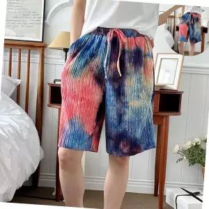 오로라 나염 그라데이션 주름통 반바지