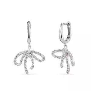 18k 엘린 리본 랩 다이아몬드 링귀걸이