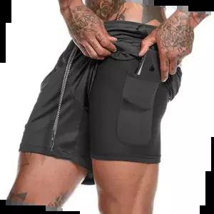 헬스타이즈 남성 헬스 스포츠 러닝 내장 포켓 레깅스 2in1팬츠