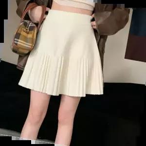 하이웨스트스커트 플리츠 니트 미니 스커트 A라인 허리밴딩 편한 치마