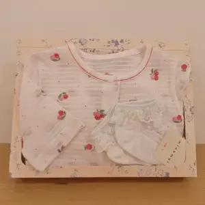 [밍크뮤](마산점)[26년SS출산선물] WH)도트베리7부우주복&트윙클시스루발목양말세트(36370-041-13*36114...