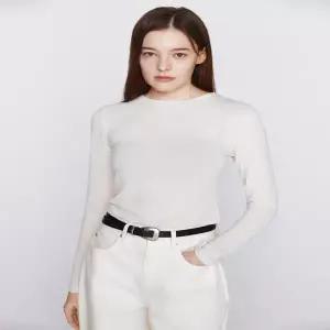 지오다노티셔츠 여성 봄 레이어드 이너 시어 긴팔티 326507