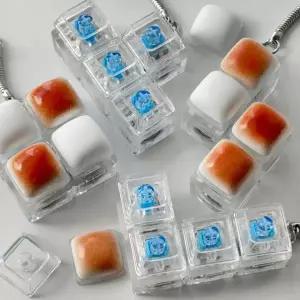 아이폰액세서리 LED 청축 이형 4구 키링고리 키캡키링 가방고리 에어팟 아이폰17